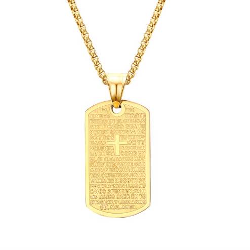 Mens Necklaces Stainless Steel English Bible Lord's Prayer and Cross Medallion Pendant Choker Necklace Fashion Jewelry
Mens Necklaces Stainless Steel English Bible Lord's Prayer and Cross Medallion Pendant Choker Necklace Fashion Jewelry