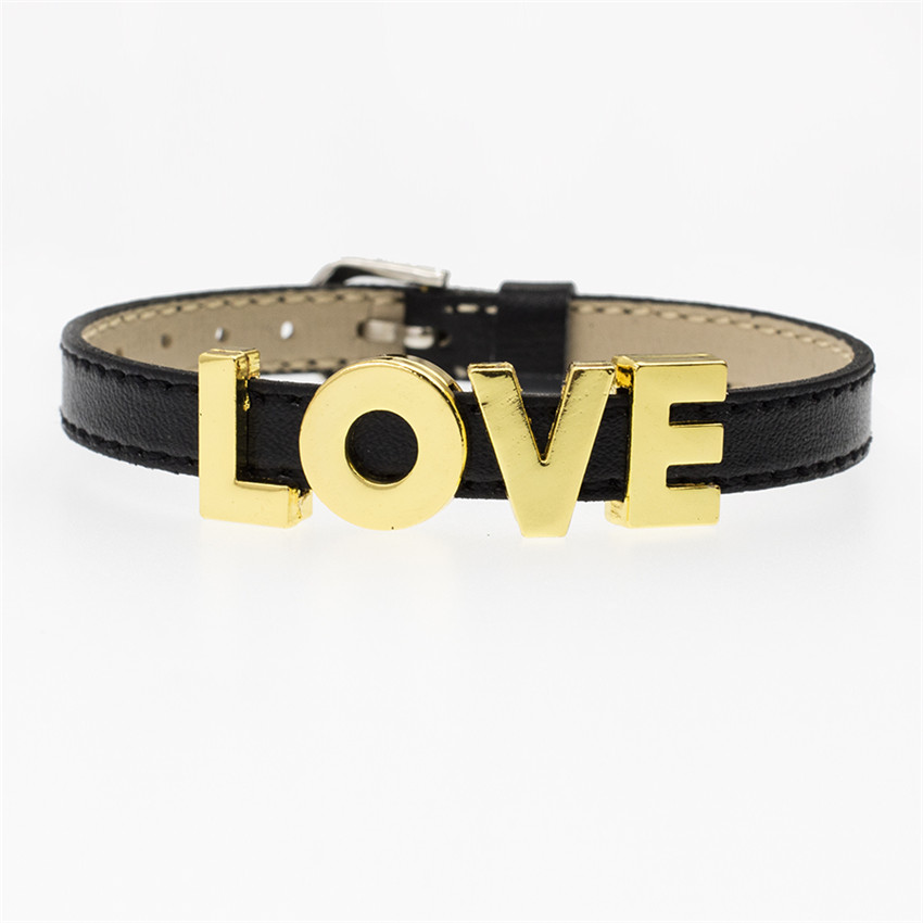 130pcs 8mm English alphabet letters AZ gold plain slide letters DIY accessory fit pet collarwristband keychain