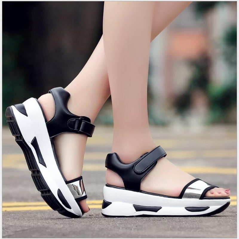 new thick Open Toe Sandal female rocking shoes soft bottom casual shoes fashion gladiator sandals women