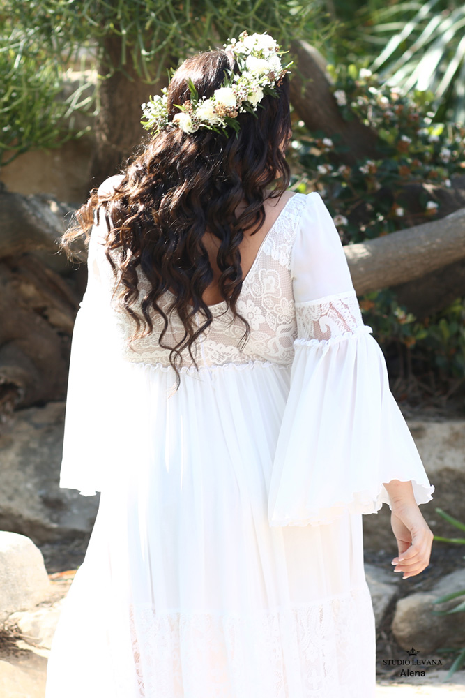 Lace Charming Plus Size Beach Wedding Dresses V Neck Long Sleeves Bohemian Bridal Gowns A E Or Length Chiffon Boho Robe De Mari E