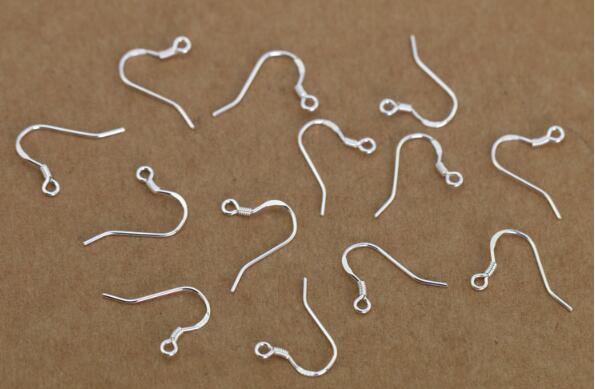 1000pcs/lot 925 LOGO 925 Silver Earring Findings Fishwire Hooks Ear Wire Hook French HOOKS Jewelry DIY 15mm fish Hook