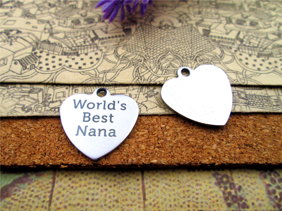 40pcs--"World's best Nana"stainless steel charms more style for choosing DIY Charms pendants for necklace
40pcs--"World's best Nana"stainless steel charms more style for choosing DIY Charms pendants for necklace