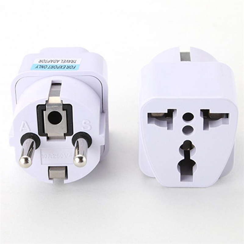 100 Pcs/lot Universal 2 Pin AC Power Electrical Plug Adaptor Converter Travel Power Charger UK/US/AU To EU Plug Adapter Socket