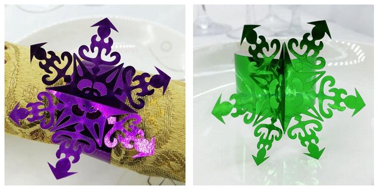 Paper Napkin Rings Serviette Rings Napkin Holder West Dinner Towel Napkin Ring Snowflake Bell Christmas Tree Party Decoration