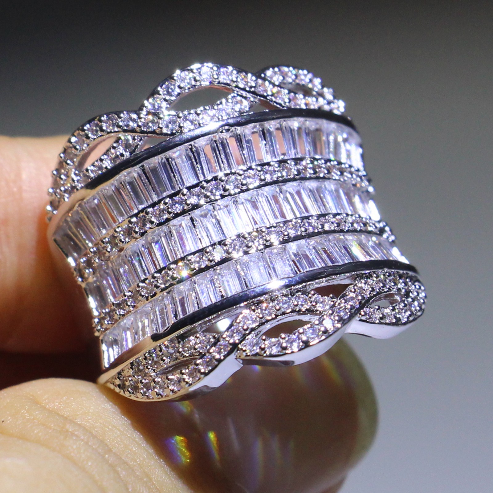 Sterling Sier Stackable CZ Dia Rings for Women Free shipping