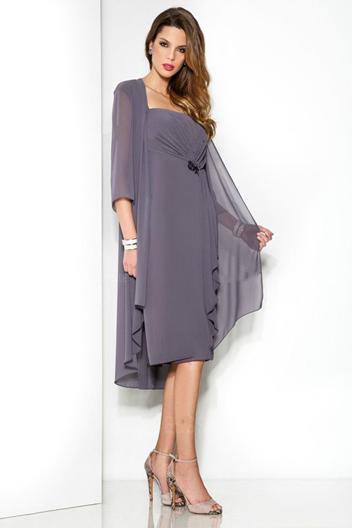 Two Pieces Mother Of The Bride Dresses With Jacket Lavender Mother Of The Groom Dress Chiffon Cheap Plus Size Mother Gowns Formal Party