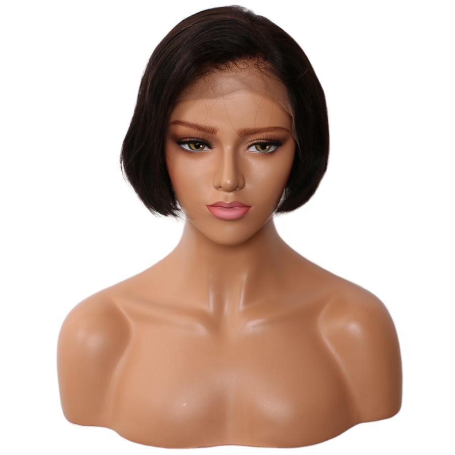 6inch Straight Wig Brazilian 360 Lace Frontal Wig Pre Plucked With Baby Hair Lace 360 Short Bob Wig Bleached Knots Remy Evermagic Hair