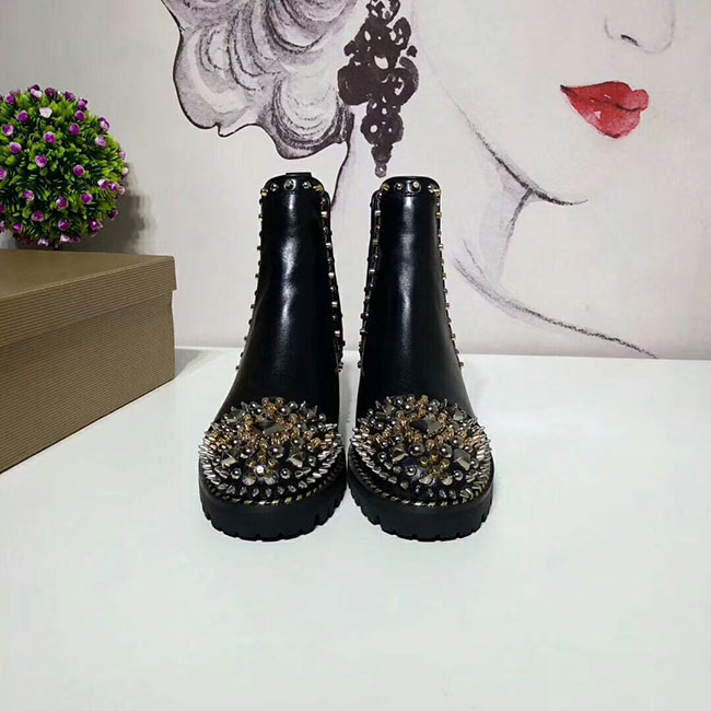 2019 new classic toe rivet design ladies' short boots fashion personality high quality ladies leather boots size 35-40