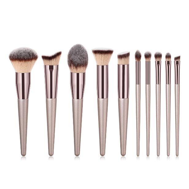 Champaign gold makeup brushes set 10pcs brush tools & accessories for Eye shadow Loose powder Blush DHL Free Cosmetics brush BR013