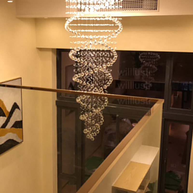 chandeliers crystal pendant lamp spiral crystal pendant light K9 crystal chandelier LED lamp suspension lighting hotel lobby lounge con04 ing