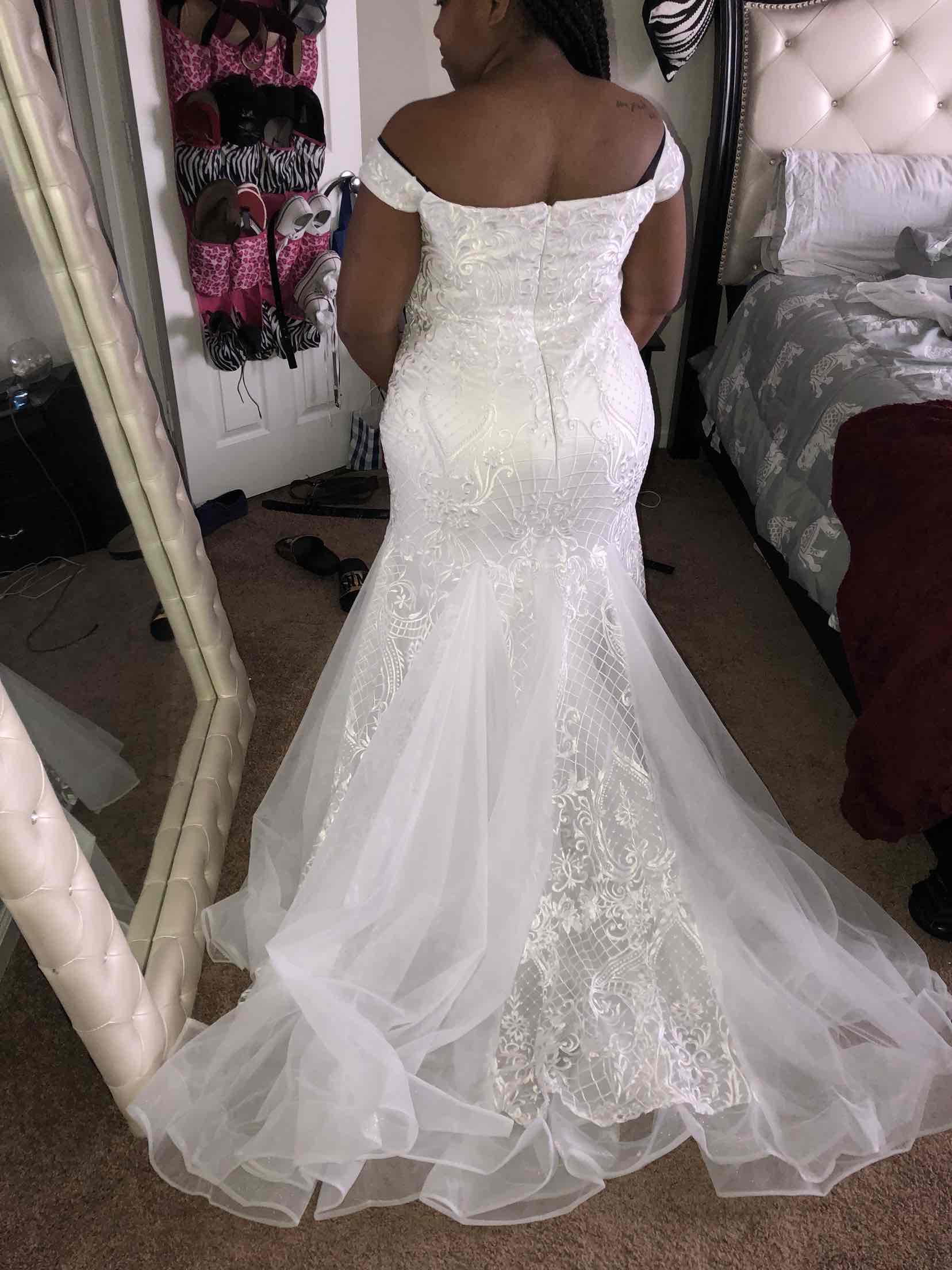 2022 Modest Plus Size Wedding Dress Mermaid Off Shoulder Sweetheart Neck Trumpet Bridal Gown Sweep Train Tulle Lace Applique Wedding Gowns