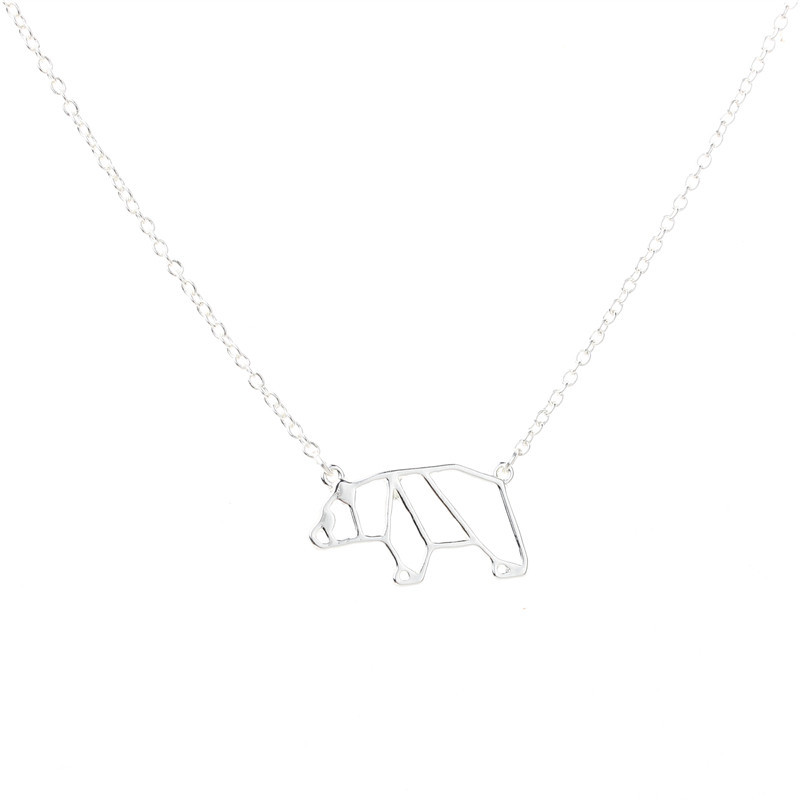 5PCS Origami Panda Necklace Mama Polar Cali Sea Bear Necklace Cute Pet Dog Pig Koala Necklaces for Paper Animal Bruin Gift