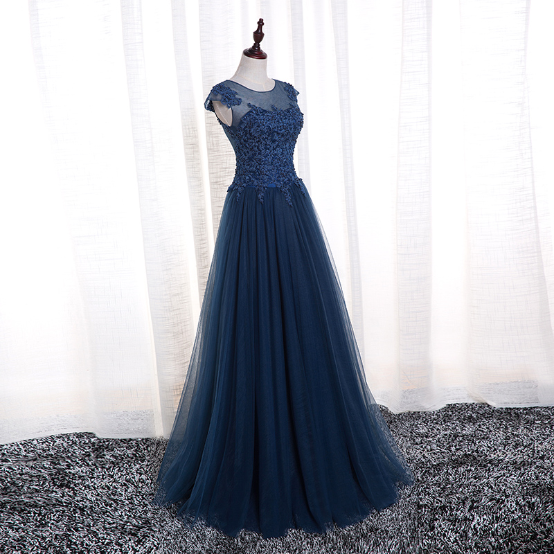 Navy Blue Mother of the Bride Dresses Soft tulle with Applique Beads Zipper Back Elegant Party Dresses Custom Made Plus Size
