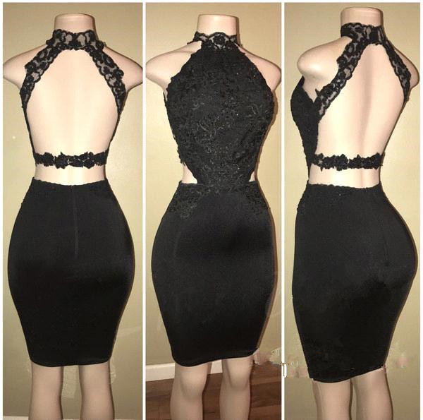 2018 Lace Sheath Cocktail Dresses Halter Little Black Satin Applique Knee Length Backless Formal Party Short Evening Prom Gowns BA8580, Huter green
2018 Lace Sheath Cocktail Dresses Halter Little Black Satin Applique Knee Length Backless Formal Party Short Evening Prom Gowns BA8580, Huter green