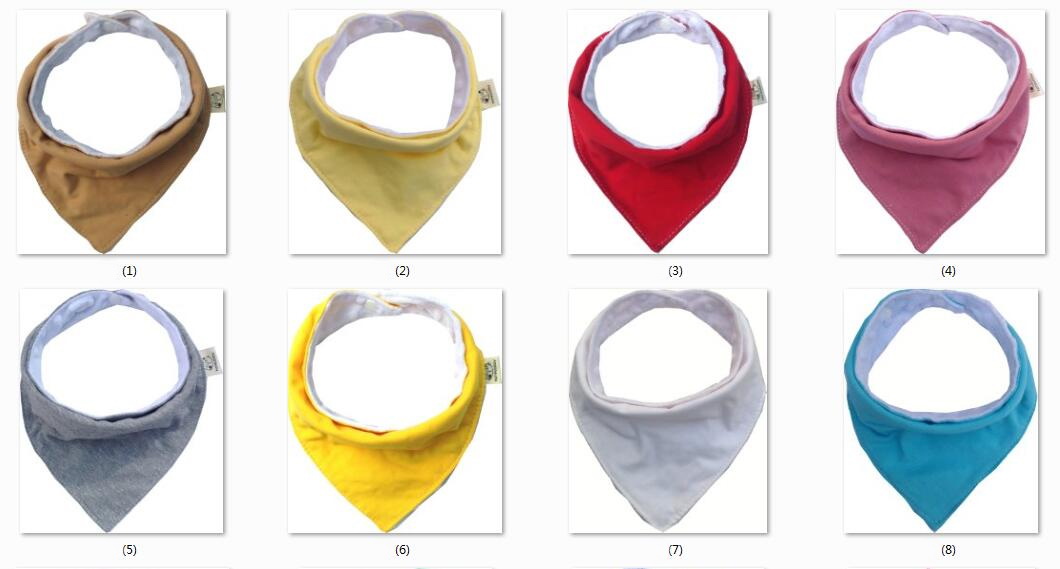 20pcs Baby Triangle Bib burp cloths soft 100% Cotton minky dots water absorption Bandana Bibs Infant Saliva Bavoir Towel Pinafore Apron YE08
