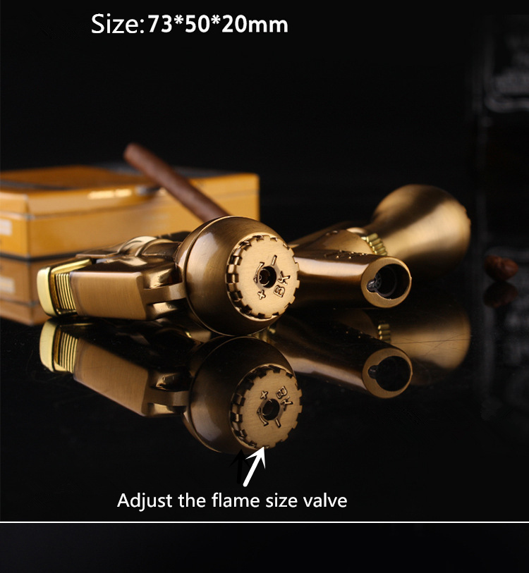 Mini Spray Gun Compact Butane Torch Turbo 1300 C Flated Windproof Metal Jet Lighter NO GAS W260202