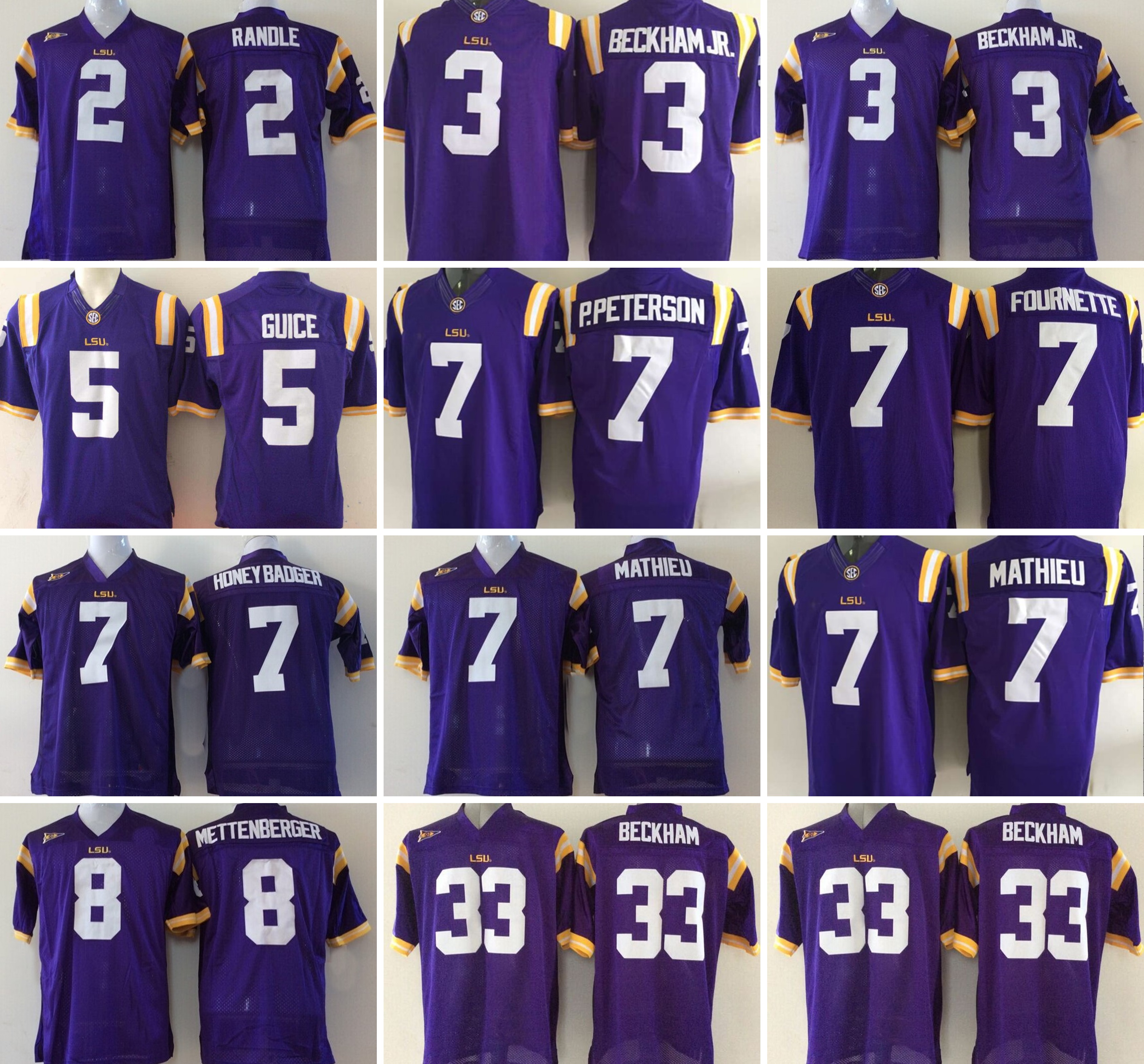 Mens Football Jerseys 2 RANDLE 3 BECKHAMJR. 5 Guice 7 P.PETERSON 7 FOURNETTE 25 SIMMONS 33 BECKHAM Mens College LSU Tigers Blue, As photo
Mens Football Jerseys 2 RANDLE 3 BECKHAMJR. 5 Guice 7 P.PETERSON 7 FOURNETTE 25 SIMMONS 33 BECKHAM Mens College LSU Tigers Blue, As photo