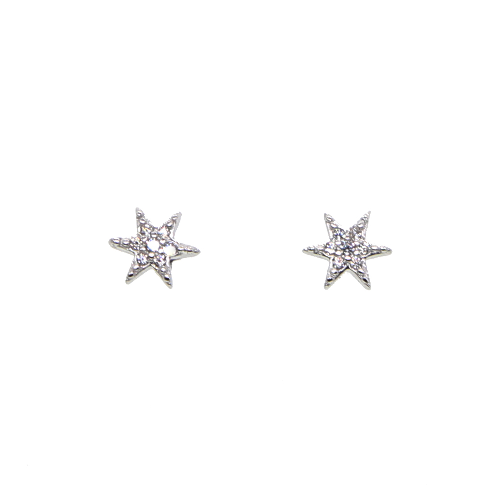 tiny smal sunburst stud earring pure 925 sterling silver minimal jewelry dainty delicate pave cz tiny star multi piercing earring