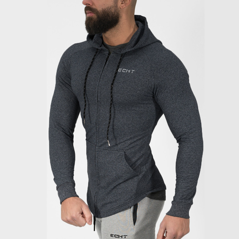 2017 Fall new men coon sweatshirt gyms Fitness bodybuilding workout Hoodies Casual Hooded Jacket zipper Sportswear clothing