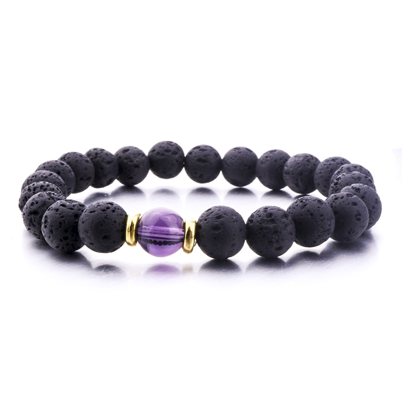 Silver Gold Color Natural Black Lava Stone Turquoise Tiger's Eye Bracelet Vaolcano Stone Aromatherapy Essential Oil Diffuser Bracelet