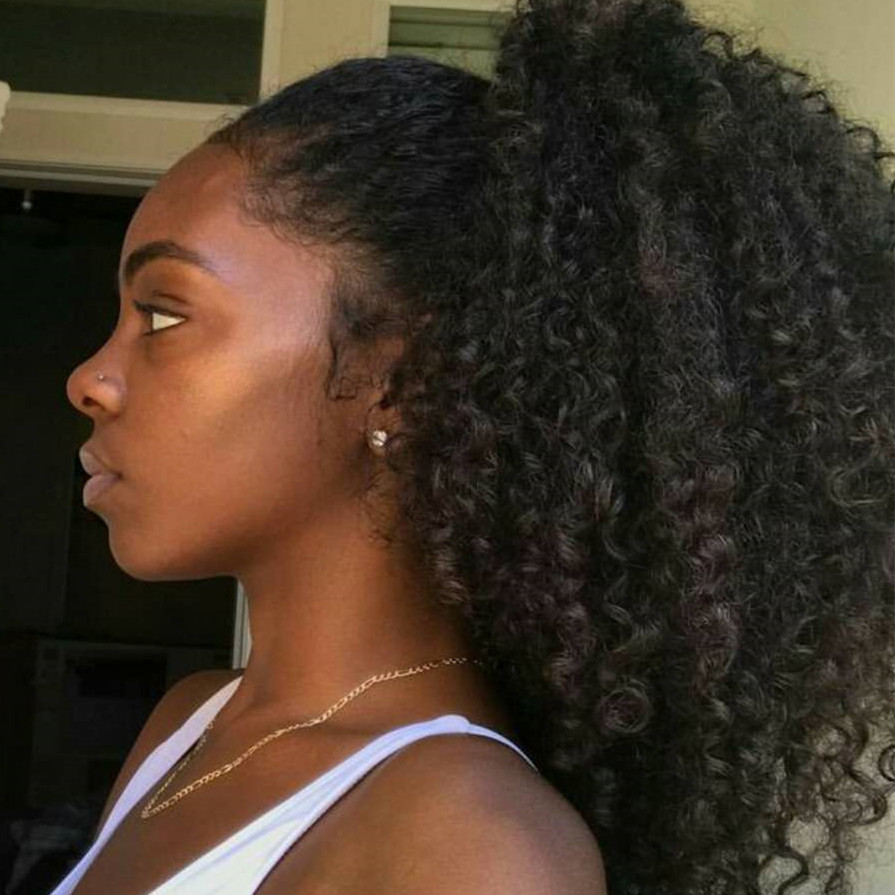 New Hair ponytail kinky curly afro Ponytail hairpieces virgin brazilian Human Hair drawstring Ponytails Hair pieces 160g natural black
New Hair ponytail kinky curly afro Ponytail hairpieces virgin brazilian Human Hair drawstring Ponytails Hair pieces 160g natural black