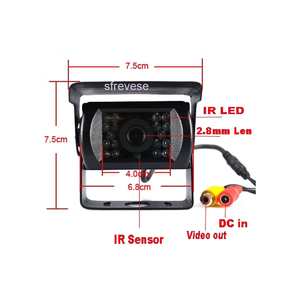 12V-24V 9" LCD Monitor Car Rear View Kit + 18LED IR Reversing Backup Camera for Long Bus Truck Waterproof