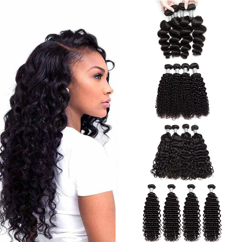 Unprocessed Loose Wave Kinky Curly Water Wave Deep Wave Human Hair Weft Extensions Cheap Peruvian Malaysian Brazilian Virgin Hair Vendors
Unprocessed Loose Wave Kinky Curly Water Wave Deep Wave Human Hair Weft Extensions Cheap Peruvian Malaysian Brazilian Virgin Hair Vendors