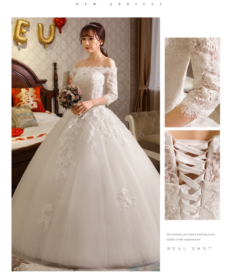 Real Photo New Fashion Lace 3D Flowers Half Sleeve Boat Neck wedding dress 2018 Korean Style Bride Gown vestido de noiva, White
Real Photo New Fashion Lace 3D Flowers Half Sleeve Boat Neck wedding dress 2018 Korean Style Bride Gown vestido de noiva, White