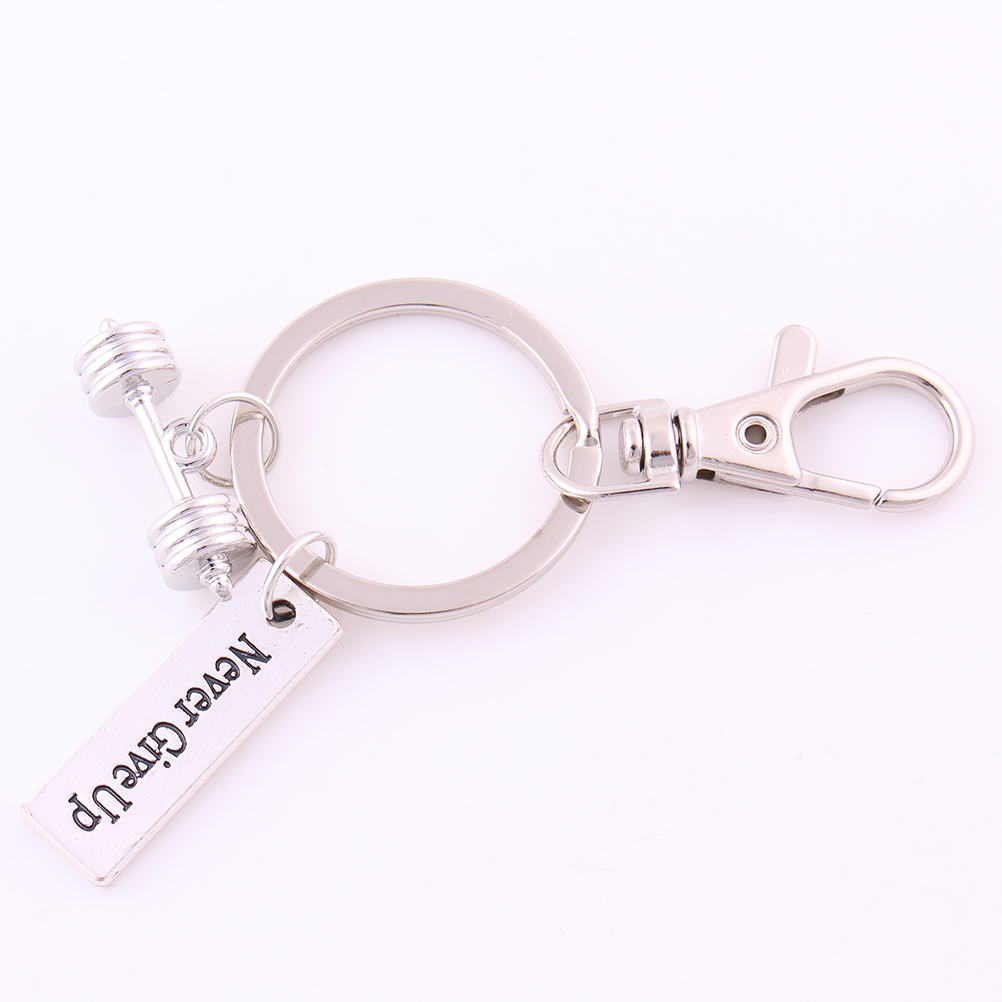 High Quality Sliver Plated Barbell With Never Give Up/I CHOSE STRENGTH / BELIEVE IN YOURSELF Charm Key Chain Lobster-Claw-Clasps, Slivery;golden
High Quality Sliver Plated Barbell With Never Give Up/I CHOSE STRENGTH / BELIEVE IN YOURSELF Charm Key Chain Lobster-Claw-Clasps, Slivery;golden