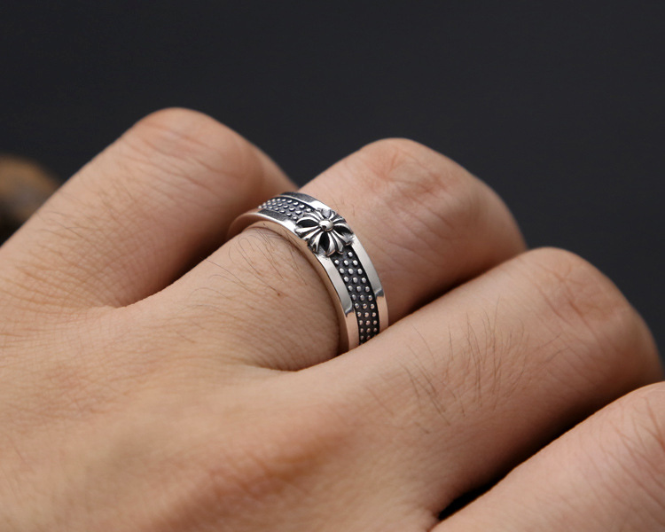 Brand new 925 sterling silver designer jewelry vintage American Europe style open band ring gift for men and women cross shape adjustable