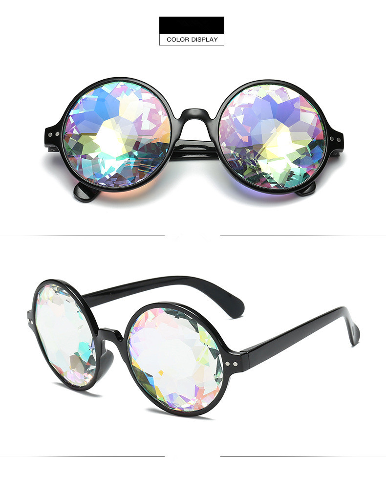 Round Geometric Kaleidoscope Sunglasses Men Women Designer Eyewear Rainbow Rave Lens Glasses Cosplay goggles Round Party Eyewear Prism
Round Geometric Kaleidoscope Sunglasses Men Women Designer Eyewear Rainbow Rave Lens Glasses Cosplay goggles Round Party Eyewear Prism