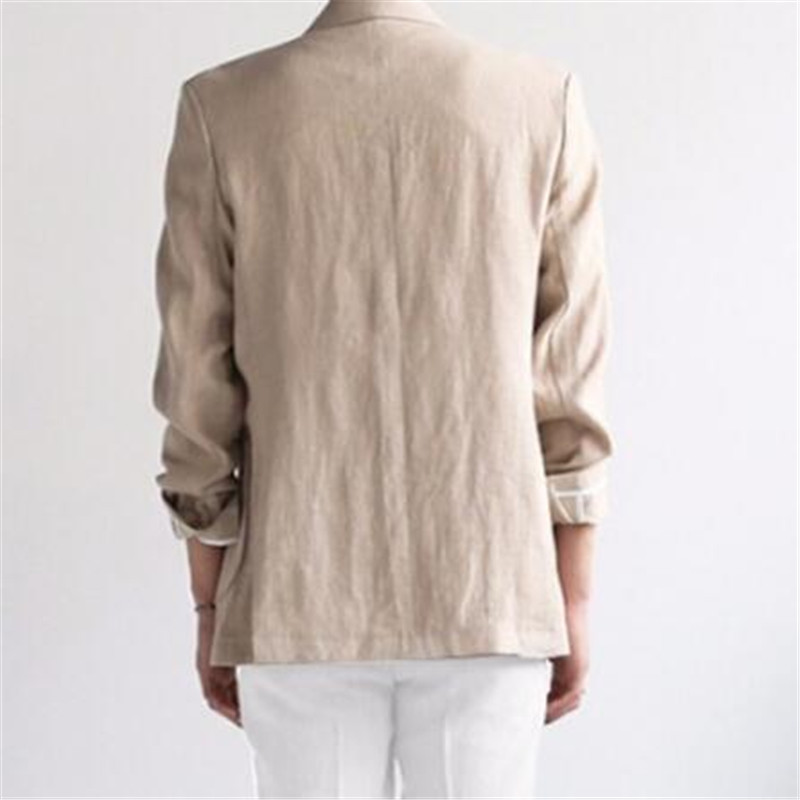 Simple Men Blazer Casual Loose Baggy Blazer Mens Cotton And Linen Summer Breathable Thin Homme Big Size 3XL DS5012