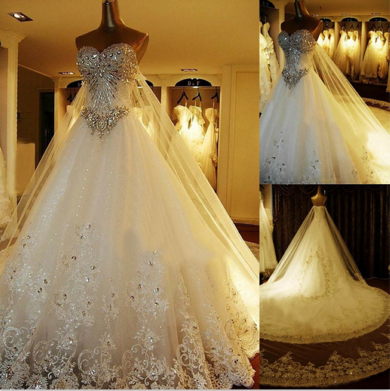 Modest sparkly Crystal lace Wedding Dresses Luxury Cathedral Train Bridal Gowns Real Image plus size wedding gown Pnina Tornai, White
Modest sparkly Crystal lace Wedding Dresses Luxury Cathedral Train Bridal Gowns Real Image plus size wedding gown Pnina Tornai, White