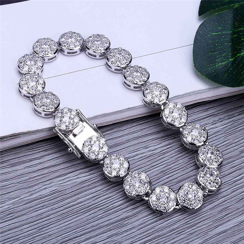 Men Bracelet Link Chain Gold Silver Color Iced Out CZ Bracelet for Men Fashion Hip Hop Bracelet Chain