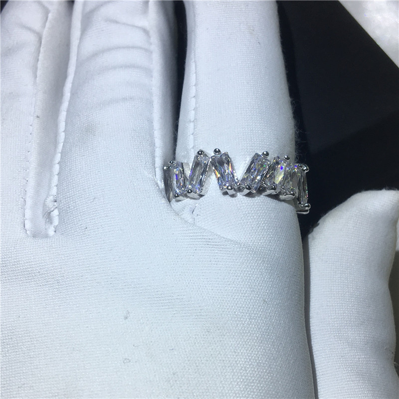 Fashion Tennis ring T shape 5A Cz Sona Stone 925 Sterling silver Engagement wedding band ring for women Finger Jewelry