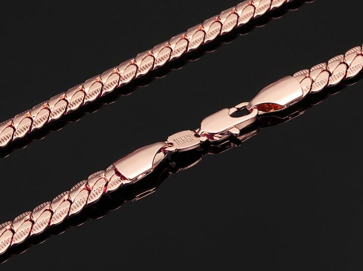 6 mm1832 inch Luxury mens womens Jewelry 18KGP Rose Gold plated chain necklace for men women chains Necklaces accessories hip ho