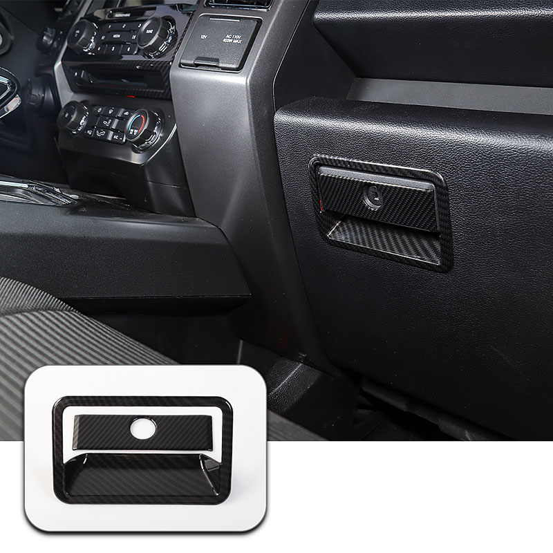 ABS Co-pilot Storage Box Handle Trim Decoration Covers For Ford F150 2015 UP Car Interior Accessories
