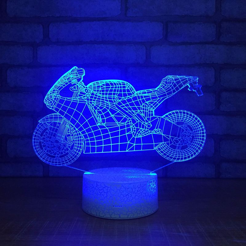 3D Acrylic LED Night Light Motorcycle Shape Touch 7 Color Changing Desk Table Lamp Party Decorative Light Christmas Gift