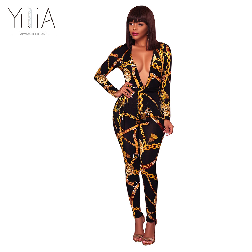 Yilia New Rompers Womens Jumpsuit Long Sleeves Fashion Zipper Print Deep V Neck Sexy Plus Size 3XL Romper Women Jumpsuits Pants q171125, Black
Yilia New Rompers Womens Jumpsuit Long Sleeves Fashion Zipper Print Deep V Neck Sexy Plus Size 3XL Romper Women Jumpsuits Pants q171125, Black