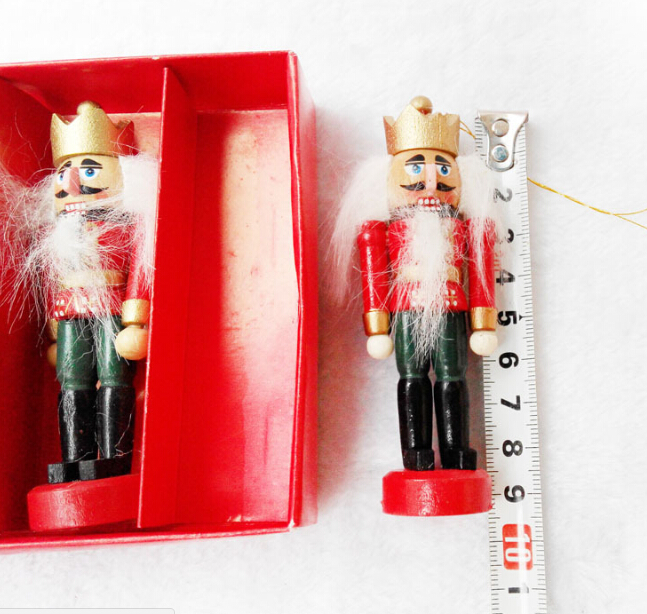 12cm Nutcracker Wood Made Christmas Ornaments Pure Manual Coloured Drawing Walnuts Soldiers 12 pcs/lot Creative Gift