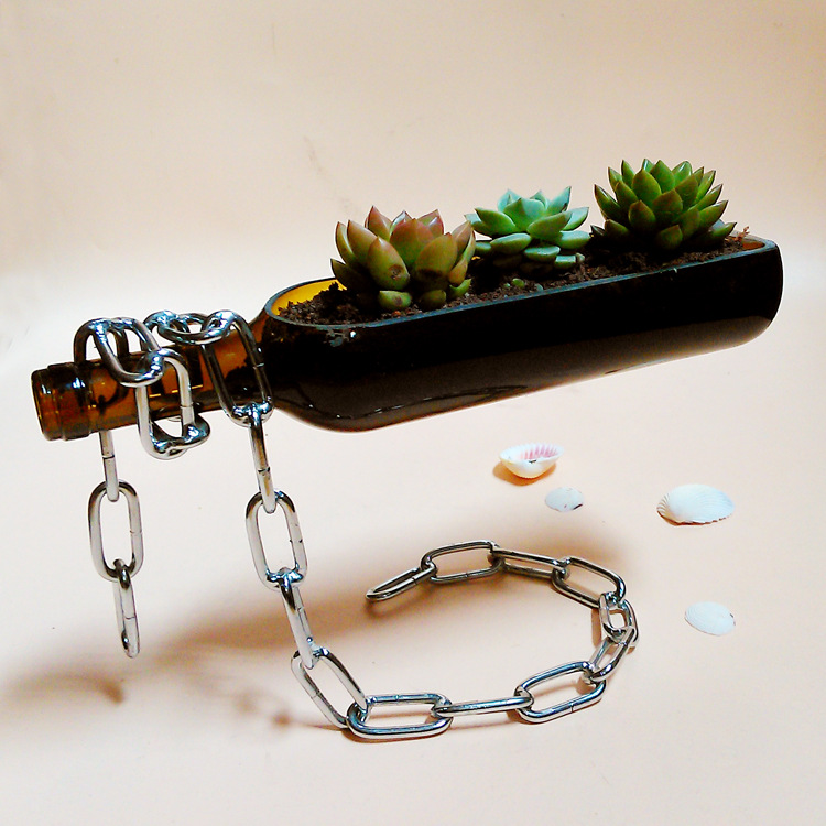 1Pc Creative red wine bottle holder Suspension Potted flower pot Home Office Decor planter Ashtray Tableware Nuts Plate
1Pc Creative red wine bottle holder Suspension Potted flower pot Home Office Decor planter Ashtray Tableware Nuts Plate