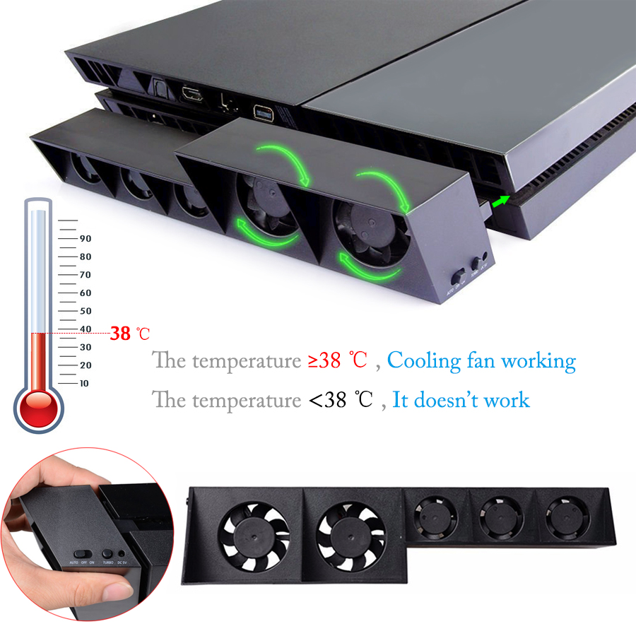 PS4 USB Cooling Fan Cooler External Turbo Temperature Control Fan for S Playstation 4
PS4 USB Cooling Fan Cooler External Turbo Temperature Control Fan for S Playstation 4