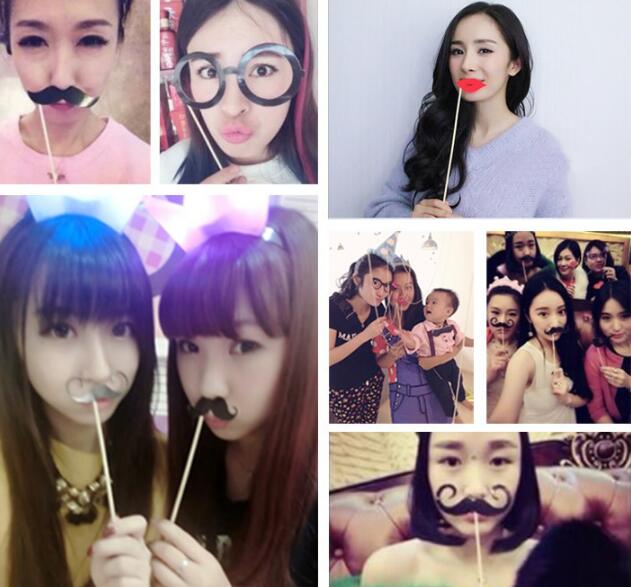 Christmas DIY Photo Props Funny Mask Merry Christmas Photobooth Happy New Year Party Supplies Christmas Decorations