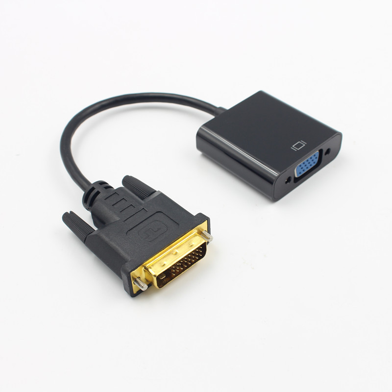 DVI vers VGA Adapter Data Cable DVI mâle à VGA femelle 24   1 pipin à 15pin DVI Câble de convertisseur adaptateur plaqué or DVI