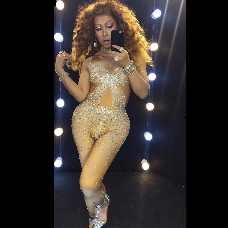 Stage Fireworks Crystal Jumpsuit Sexy Nightclub Leotard One-piece Rhinestone Bodysuit Singers Dj Gogo Performance Clothing, As picture
Stage Fireworks Crystal Jumpsuit Sexy Nightclub Leotard One-piece Rhinestone Bodysuit Singers Dj Gogo Performance Clothing, As picture