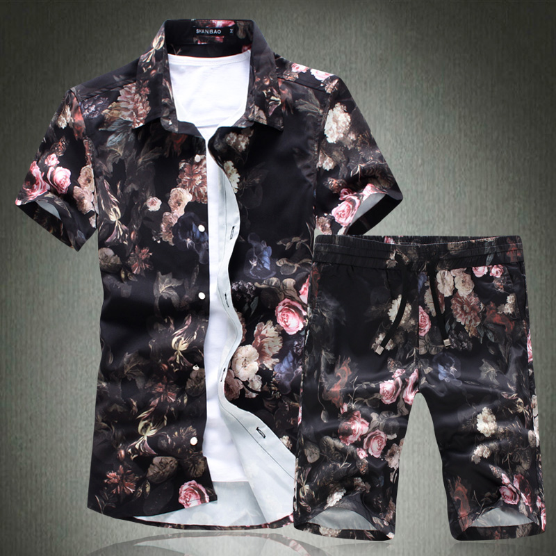 2018 Summer Mens Sets Fashion Casual Men Short Sleeve Flower Shirts and Drawstring Flower Shorts S-5XL, Hong hua
2018 Summer Mens Sets Fashion Casual Men Short Sleeve Flower Shirts and Drawstring Flower Shorts S-5XL, Hong hua