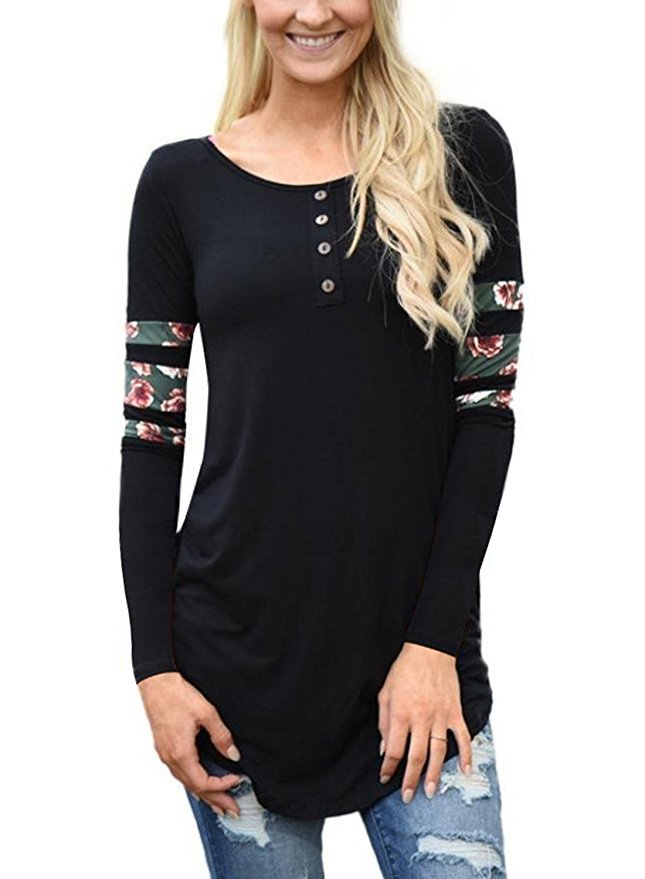6 Styles Spring Fall 2018 Women' O Neck Slim Long Sleeve T Shirt Female Flower Print Patchwork Tops Tees Clothing Size -2XL, Black
6 Styles Spring Fall 2018 Women' O Neck Slim Long Sleeve T Shirt Female Flower Print Patchwork Tops Tees Clothing Size -2XL, Black