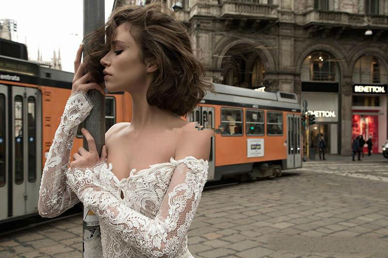 liz martinez mermaid wedding dresses off shoulder long sleeve lace applique beaded bridal gowns elegant sweep train wedding dress