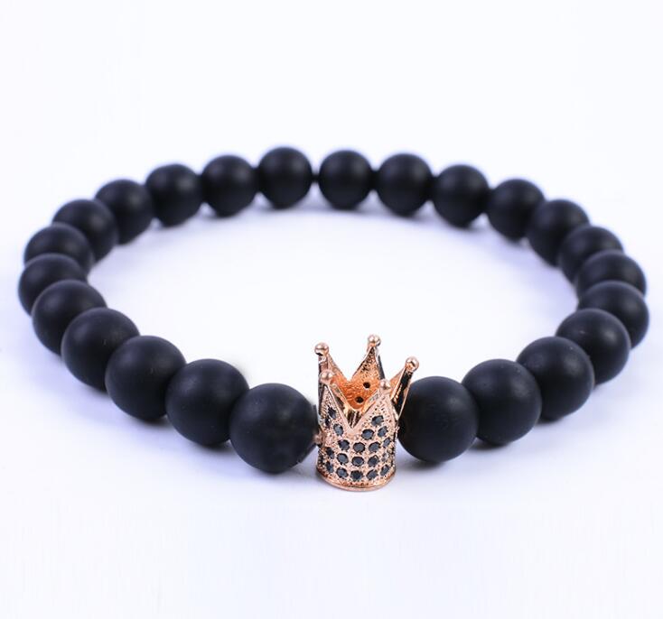 Elegant Micro Pave Zircon and Volcanic Stone Beaded Strand Wristwear Gender-Neutral DIY Jewelry Kit