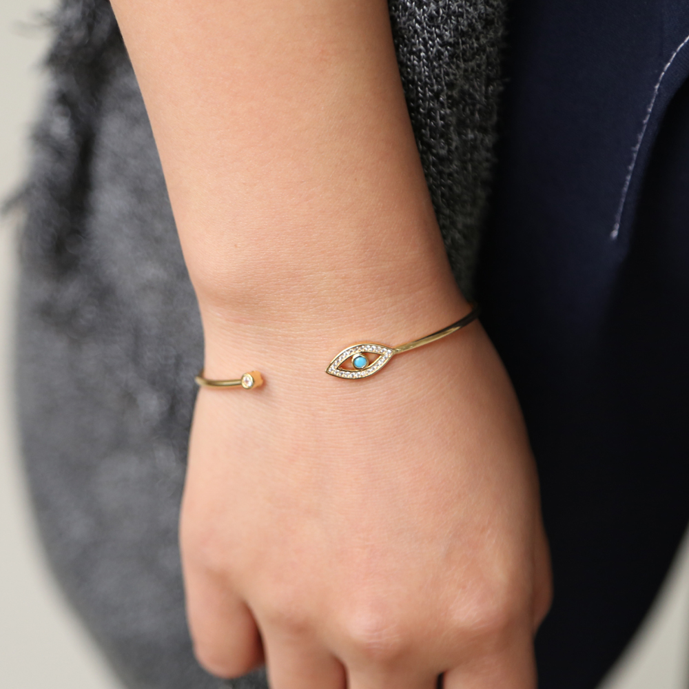 Gold Color Round Shape Lucky Evil Eyes Turkish Hamsa Hand Open Bangle&Bracelet bezel blue stone cz women jewelry dropshipping
Gold Color Round Shape Lucky Evil Eyes Turkish Hamsa Hand Open Bangle&Bracelet bezel blue stone cz women jewelry dropshipping